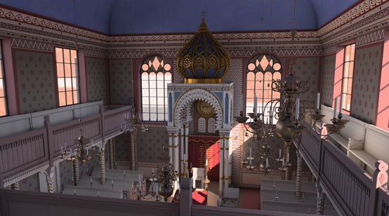 Rekonstruktion der Synagoge Schwerin - Blick von der Empore