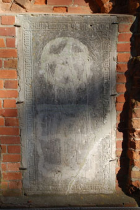 Grabplatte für den Mönch Albert Schinkel im Kloster Eldena, 1397