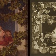 Georg Friedrich Kersting: Kinder am offenen Fenster; links Öl auf Leinfwand, rechts Porzellanbild